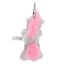 Plush unicorn keychain with carabiner Ylvi, gray with pink heart