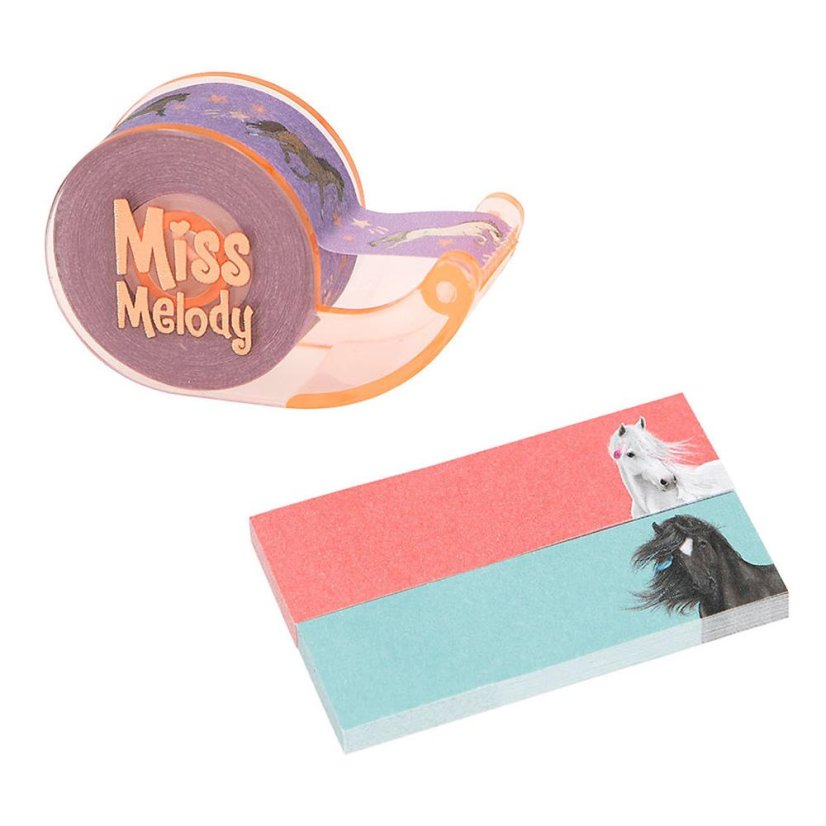 Irodai kellékek szettje Miss Melody mini aktatáskában – rózsaszín fogantyú