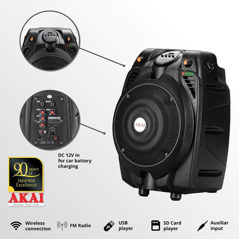 AKAI SS022A-X6 black speaker
