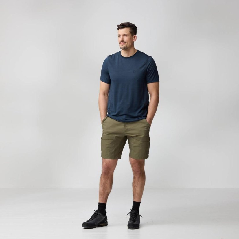 Pánské tričko Fjällräven Abisko Lite SS M - Farba: Modrá, Veľkosť: XL