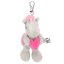 Plush unicorn keychain with carabiner Ylvi, gray with pink heart