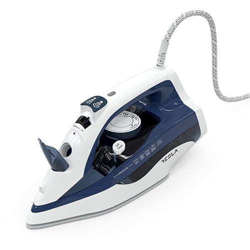 Tesla IR301BL steam iron, white and blue