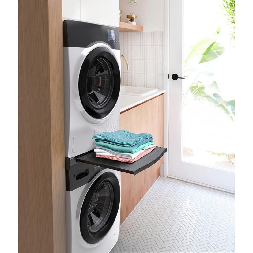 Universeller Zwischenraum zwischen Waschmaschine und Trockner mit ausziehbarem Regal Meliconi Torre Black 656136 schwarz