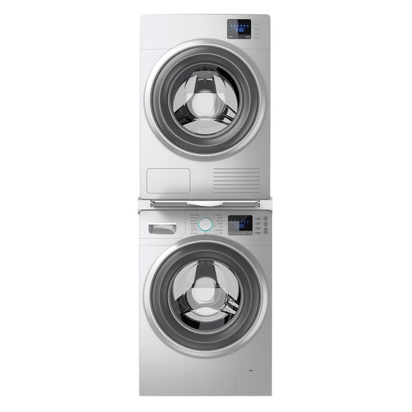 Universal spacer between washing machine and dryer with wooden shelf Meliconi Torre Green+, 656129 white