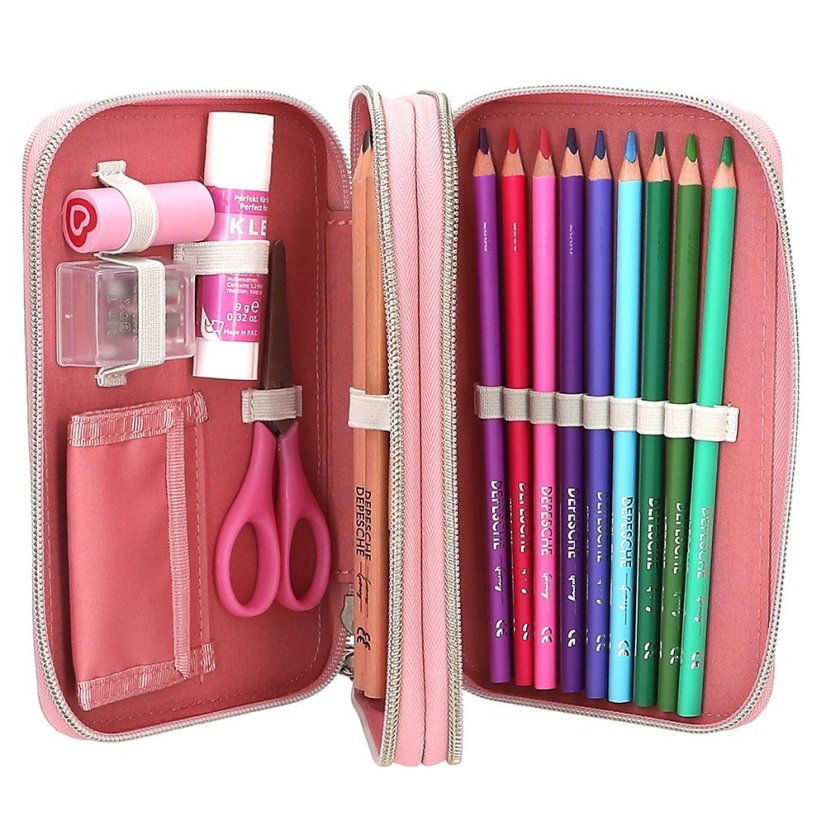 Two-tier pencil case with Top Model Heart to Heart Candy & Lexy accessories