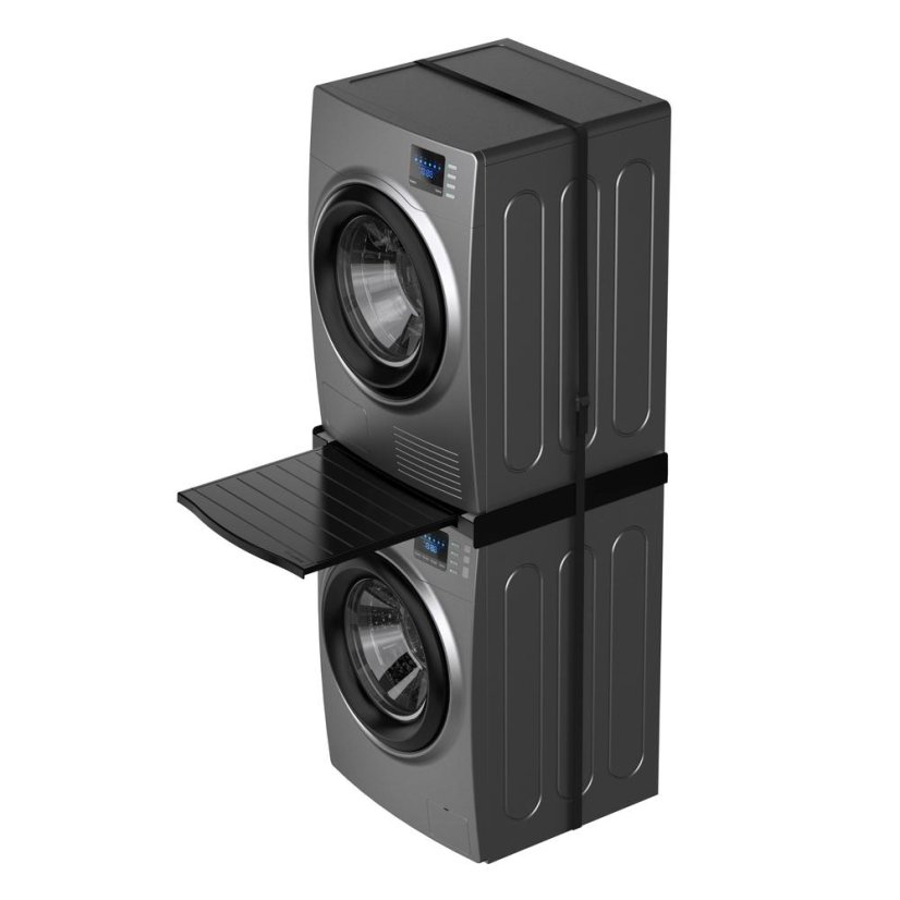 Zwischenstück für Waschmaschine und Wäschetrockner Meliconi 656136 Torre Black, schwarz