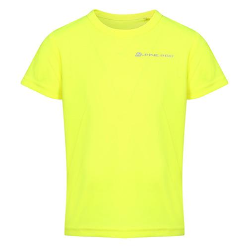 Alpine Pro Cluno children's T-shirt - Color: Yellow, Size: 116-122