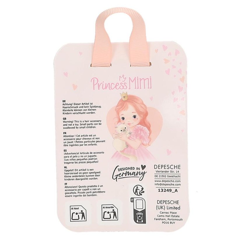 Sponky do vlasů se třpytkami Princess Mimi srdíčka