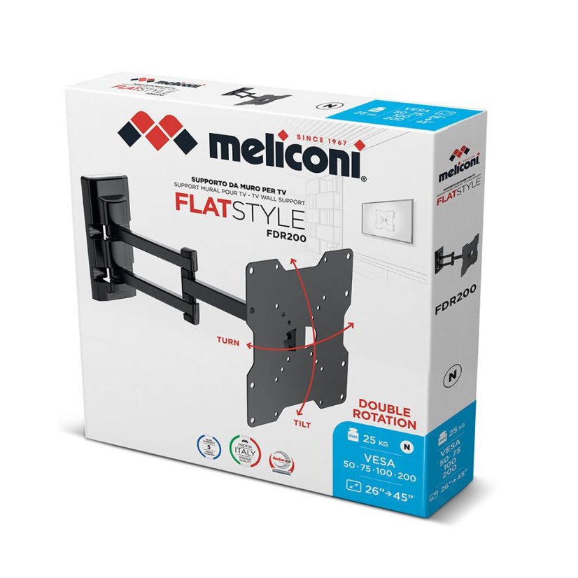 Meliconi 580472 FlatStyle FDR200 TV-Halterung, schwarz