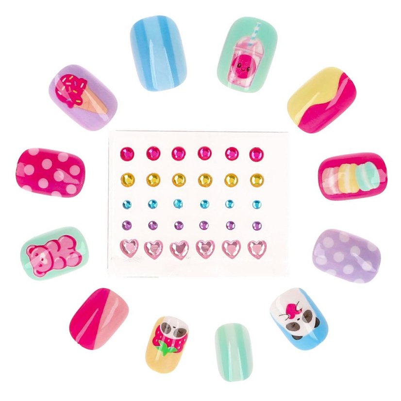 Top Model Beauty & Me self-adhesive artificial nails with rhinestones, cake design