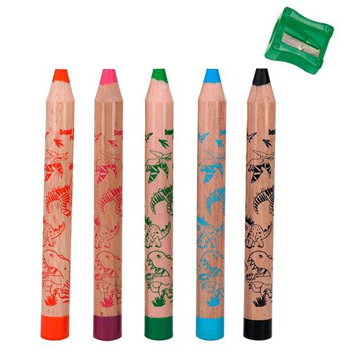 Dino World Mini crayon set with sharpener