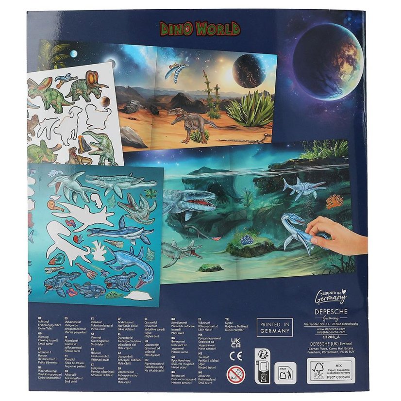 Kreatywny zeszyt z naklejkami Dino World Sticker World