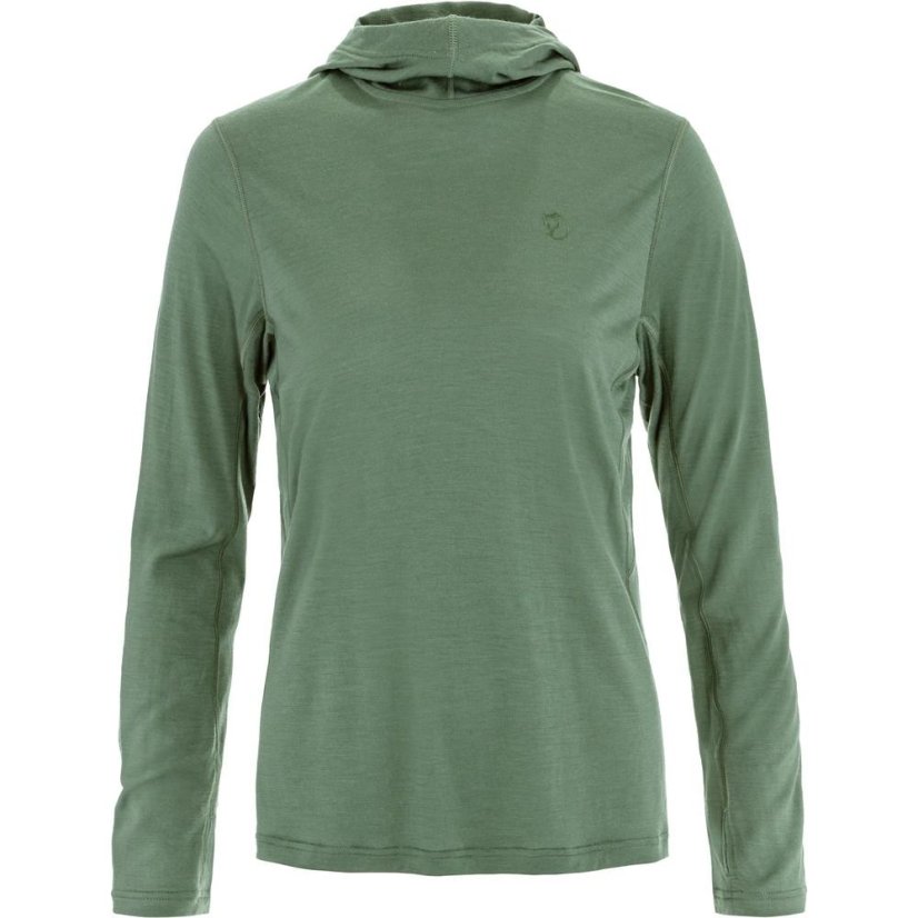 Dámské triko Fjällräven Abisko Wool Hoodie W - Kolor: Zielony, Rozmiar: M
