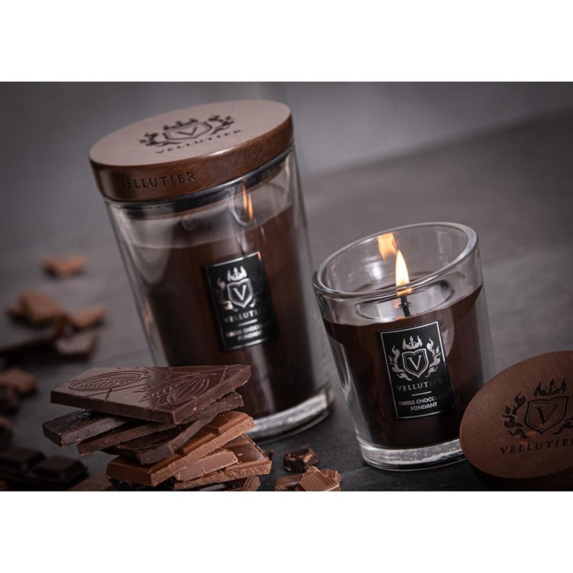 Vellutier közepes méretű gyertya, Swiss Chocolate Fondant