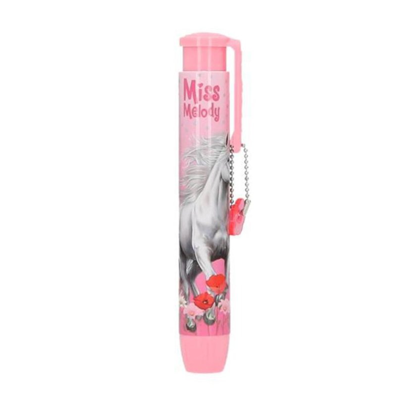 Retractable eraser with Miss Melody Pink charm