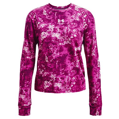 Dámska mikina Under Armour Rival Terry Print Crew - Farba: Fialová, Veľkosť: L