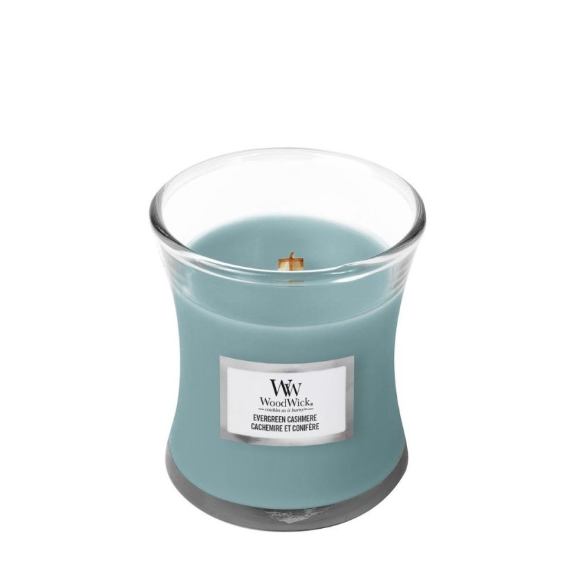 Świeca WoodWick mała, Evergreen Cashmere
