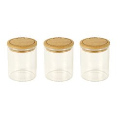 Set of 3 Pebbly PKV-014 glass jars, 180 ml