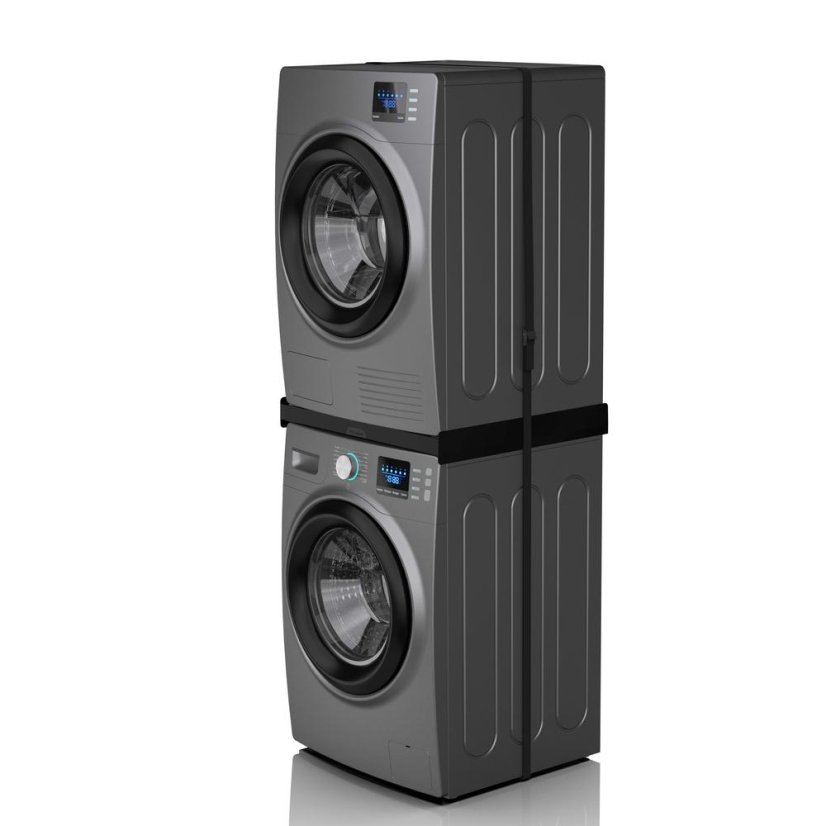 Meliconi 656138 Torre Noir Black Washer-Dryer Combo