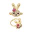 Princess Mimi Adjustable Ring with Rhinestones – Bunny with Sparkling Rhinestones