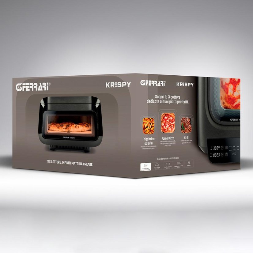 Pizza oven, grill, and Krispy G3Ferrari G10225 hot air fryer