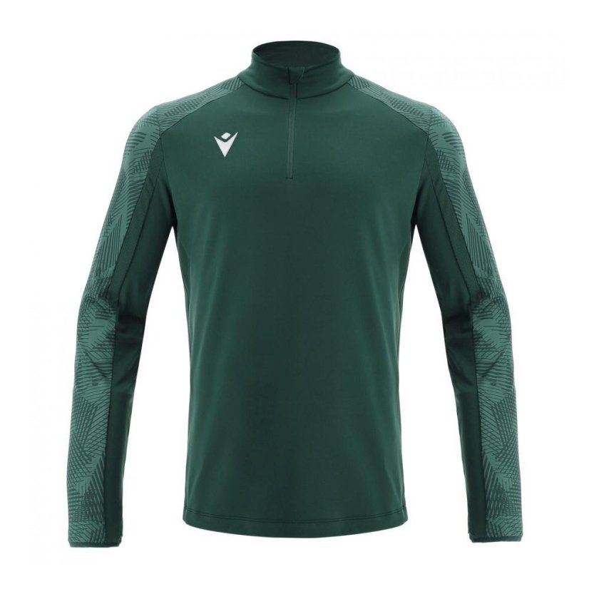 Tričko Macron Naryn 1/4 ZIP - Farba: Fľašová zelená, Veľkosť: M