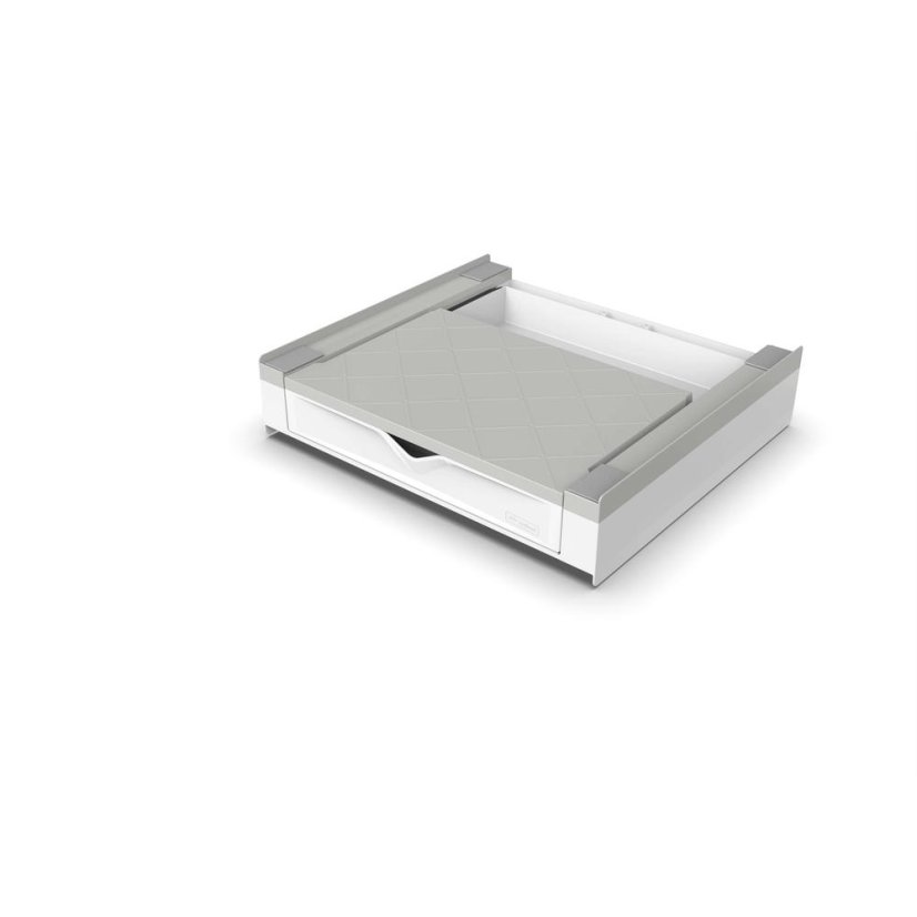 Universal spacer between washing machine and dryer with pull-out drawer and storage shelf Meliconi Torre Duo 656123 white