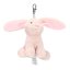 Nelly Princess Mimi plush bunny keychain, pink