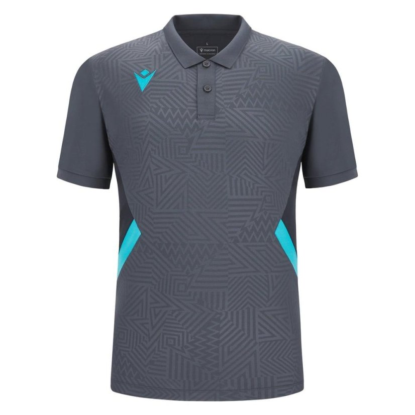 Macron Rap Polo Shirt - Color: Gray/light blue, Size: M