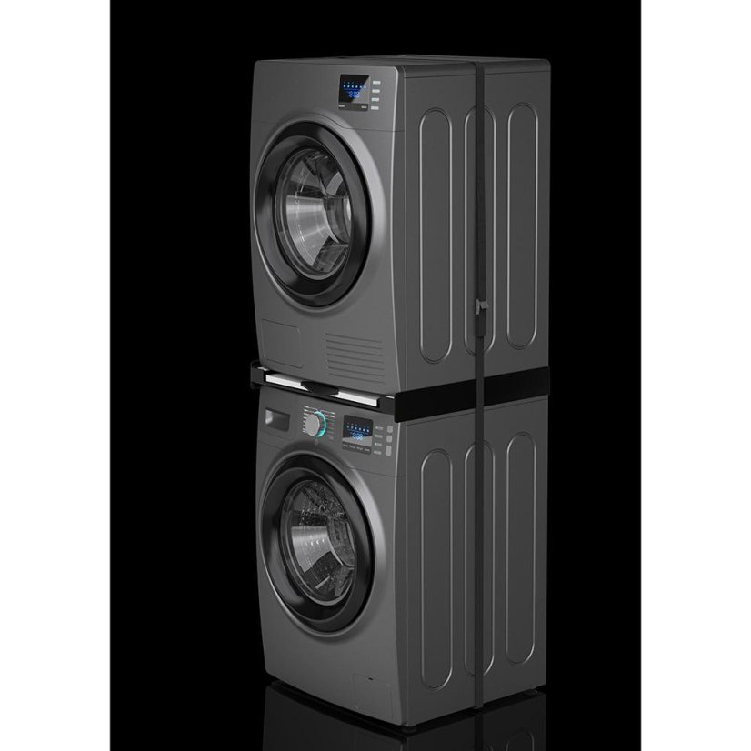 Universal adapter between the handle and the dryer with a wooden shelf Meliconi Torre DARK 656128 black