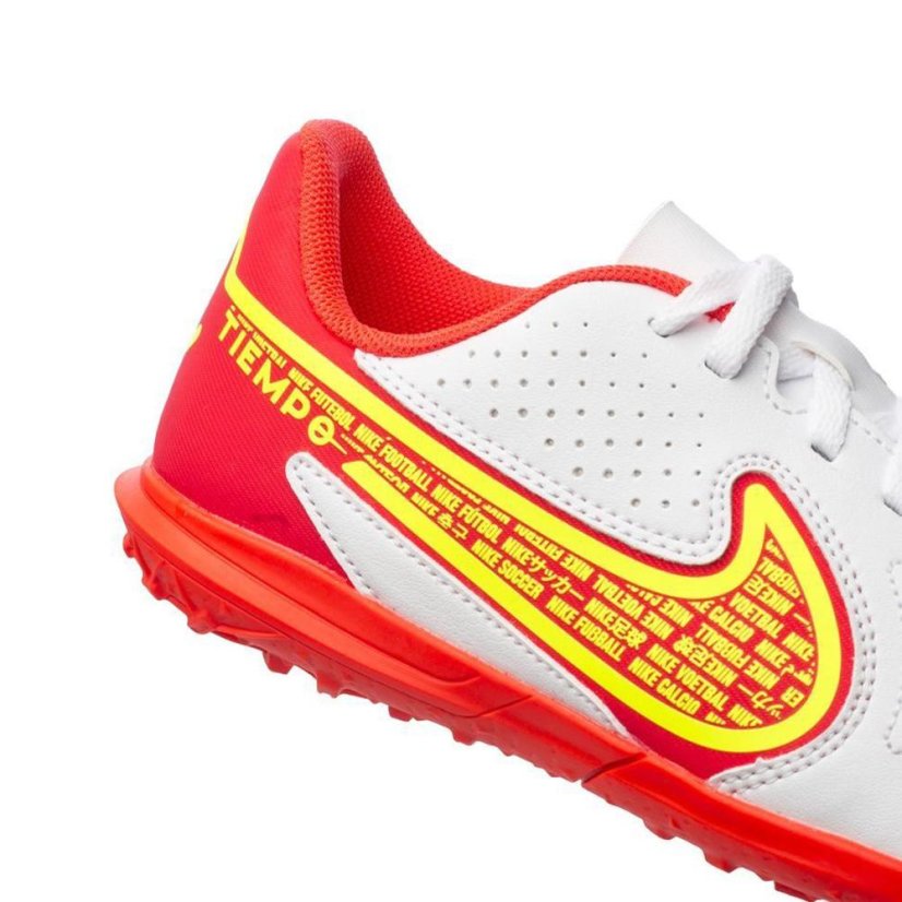 Dětské kopačky Nike Tiempo Legend 9 Club TF - Barva: Bílá/červená, Velikost: 35.5