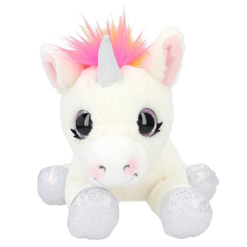 Ylvi plush unicorn, Naya lying down