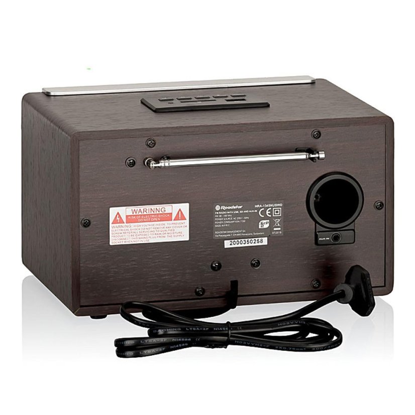 Roadstar HRA-1345NUS/WD strieborné drevené rádio