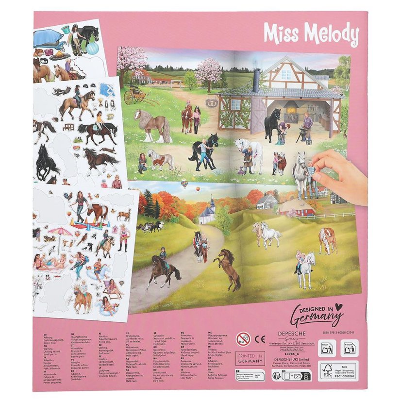 Kreatywny zeszyt z naklejkami Miss Melody