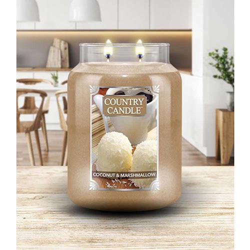 Świeca Country Candle duża, Coconut & Marshmallow
