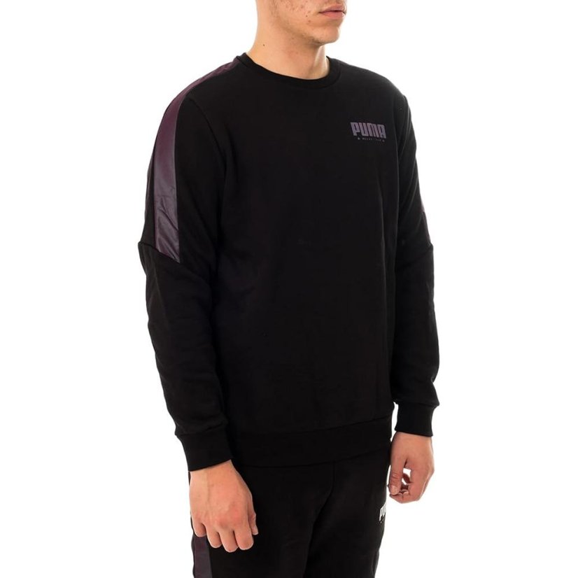 Puma Cyber Crew férfi pulóver - Szín: Fekete, Méret: S