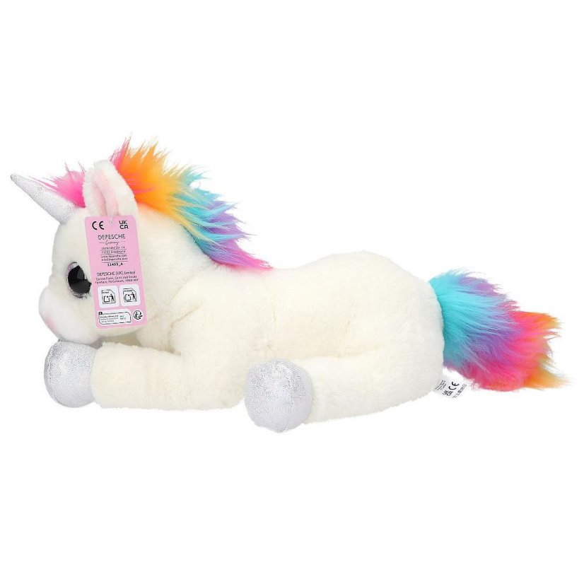 Ylvi plush unicorn, Naya lying down