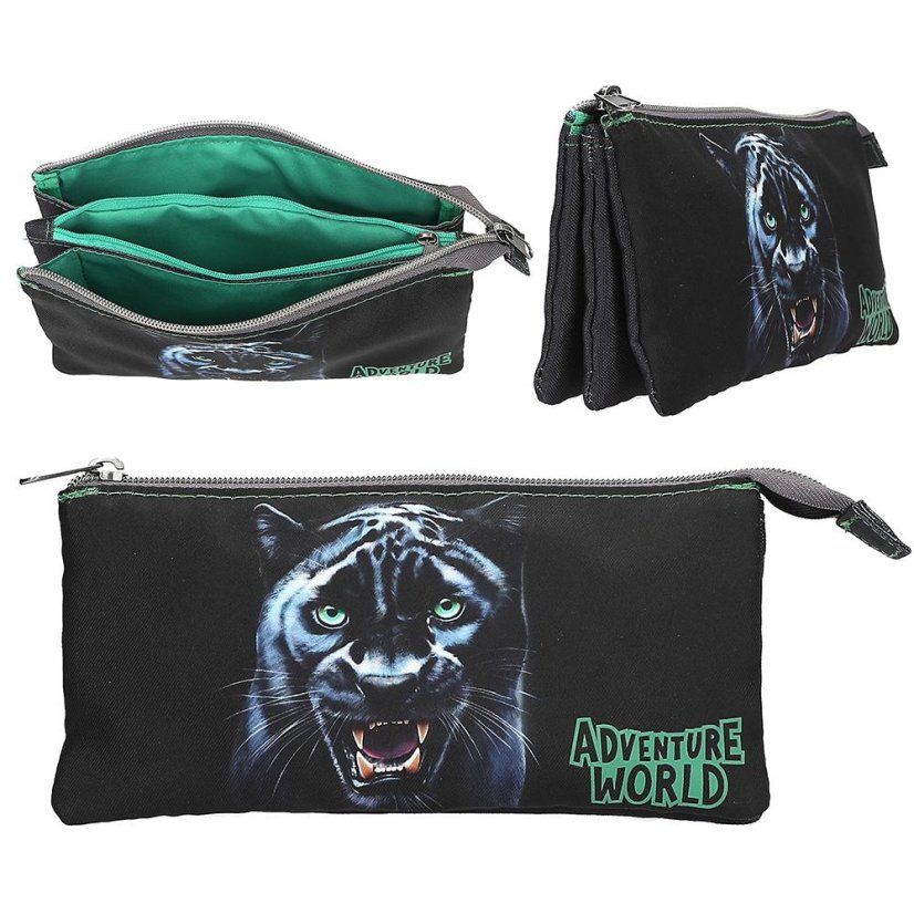 Adventure World Panther zippered pencil case
