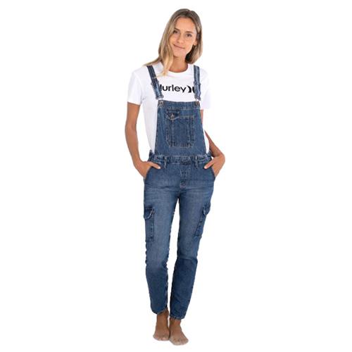 Hurley Oceancare Denim Dungaree pants - Color: Blue, Size: 24