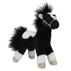 Pluszowy konik Miss Melody – czarno-biały, 18 cm