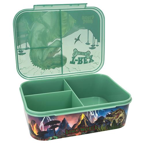 Dino World Snackbox, drei Fächer, T-Rex Lunch