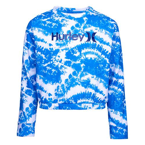 Hurley Tie Dye Crewneck Mädchen-Sweatshirt - Farbe: Blau, Größe: S