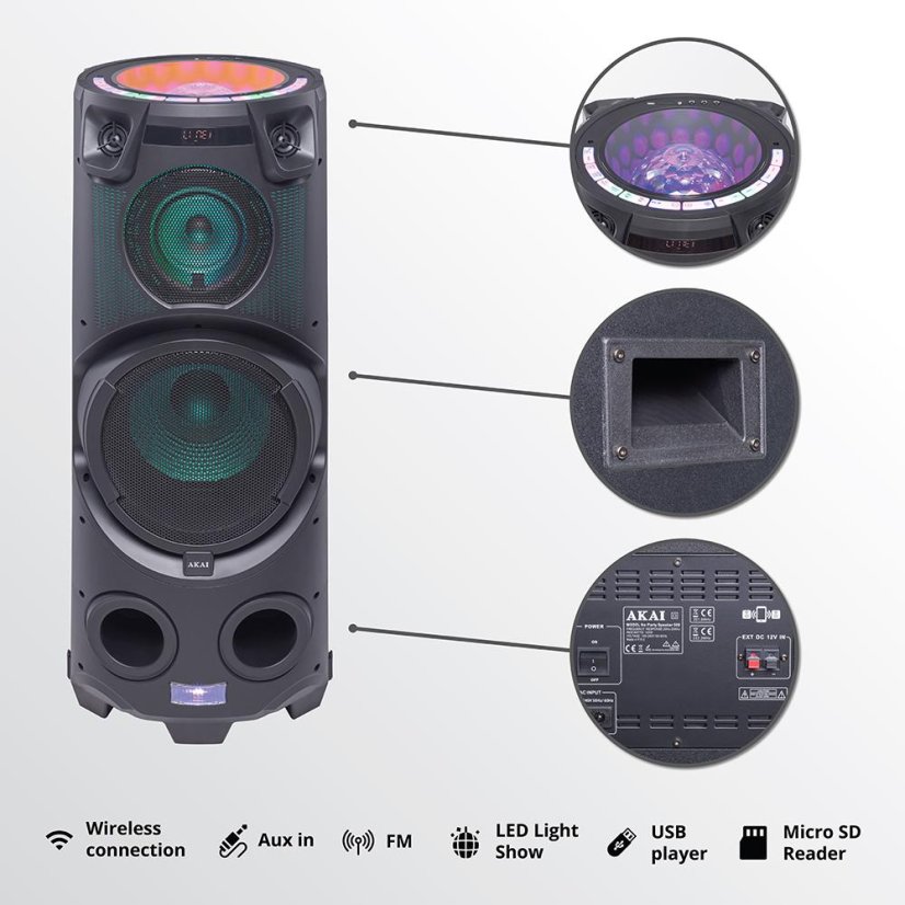 Reproduktor AKAI Party speaker 500 černý