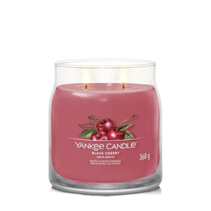 Yankee candle Signature közepes méretű gyertya, Black Cherry