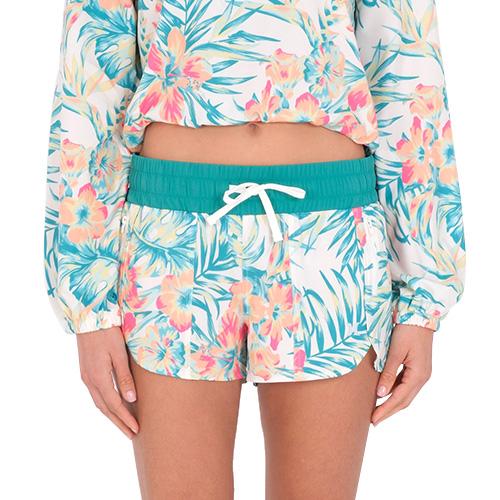 Hurley Kat Printed Women's Shorts - Color: Green, Size: L