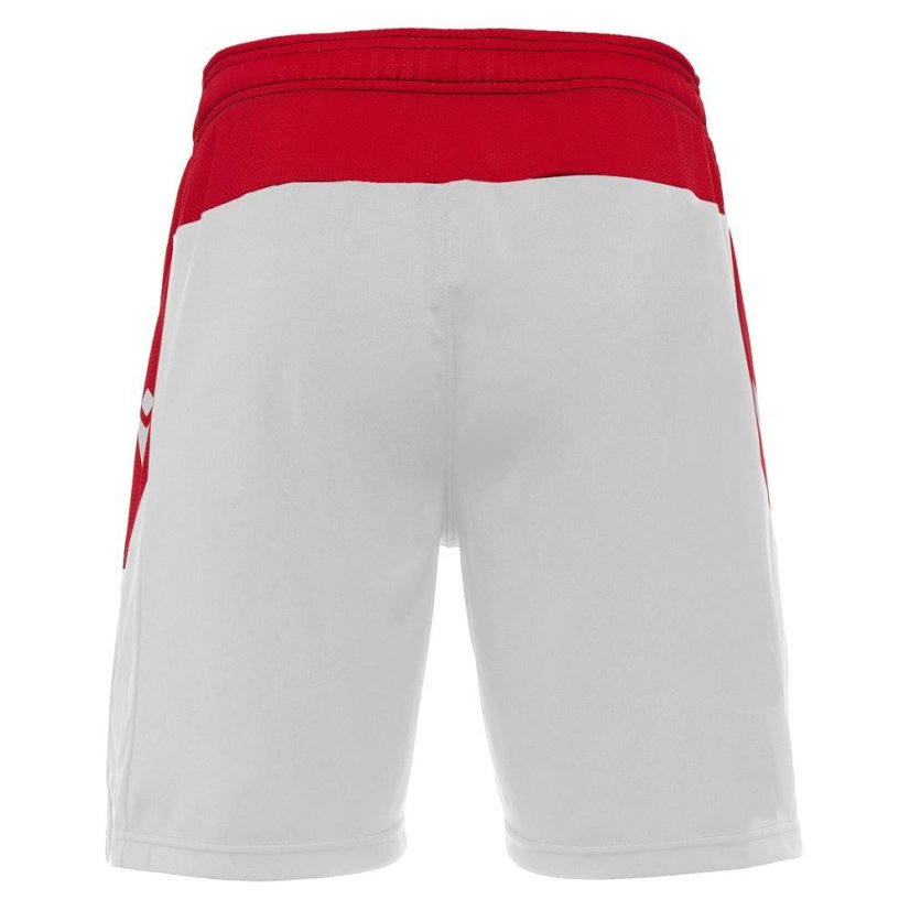 Macron Tempel Fußballshorts - Farbe: Weiß/Rot, Größe: XXS