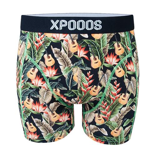Men's boxer shorts XPOOOS Hawaii blues - Color: Green, Size: S