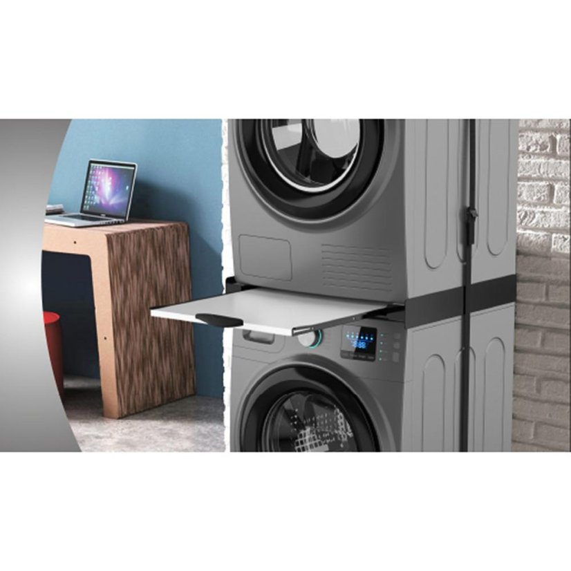 Universal adapter between the handle and the dryer with a wooden shelf Meliconi Torre DARK 656128 black