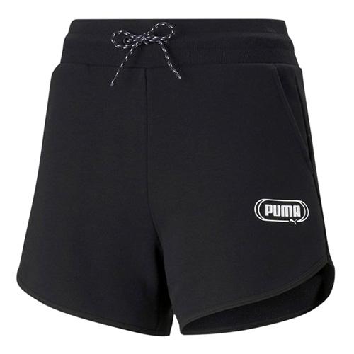 Puma Rebel 4 High Waist Women's Shorts - Color: Black, Size: L