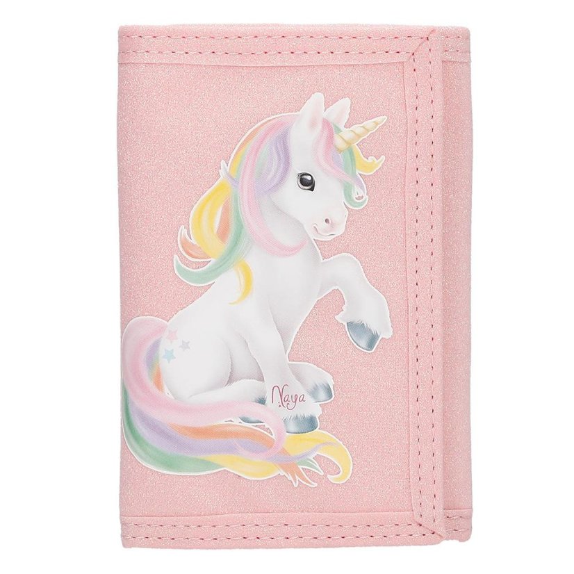 Fabric wallet with Velcro closure – Ylvi unicorn, pink